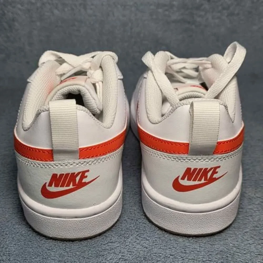 Nike Court Borough Low 2 (GS) Boys Size 5Y or Womens 6.5 - White Orange New